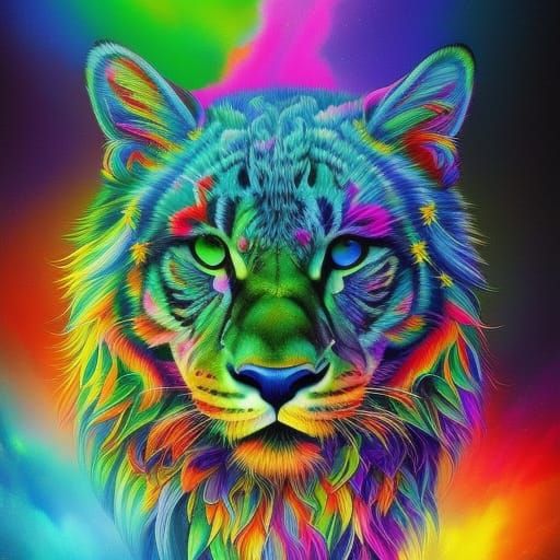 Multicolor tiger - AI Generated Artwork - NightCafe Creator