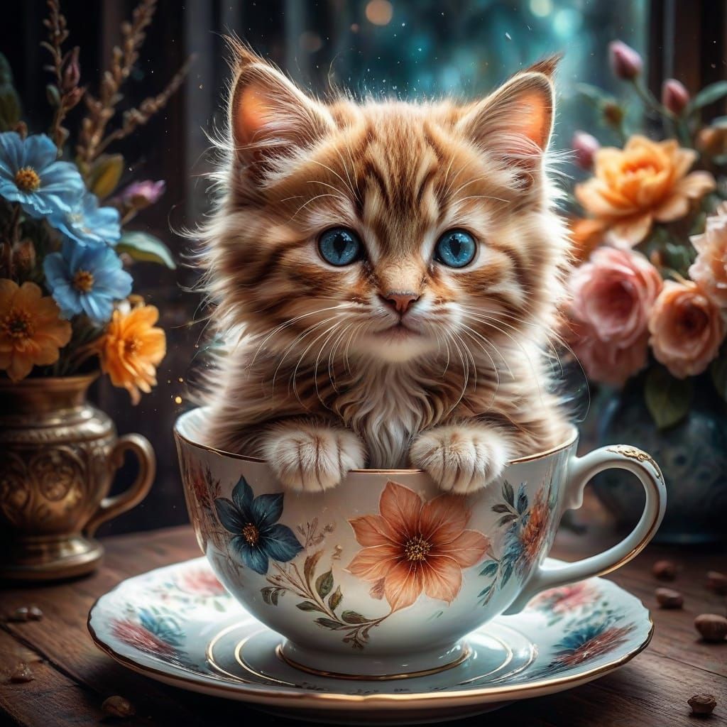 Kitten in a Teacup 🐱☕