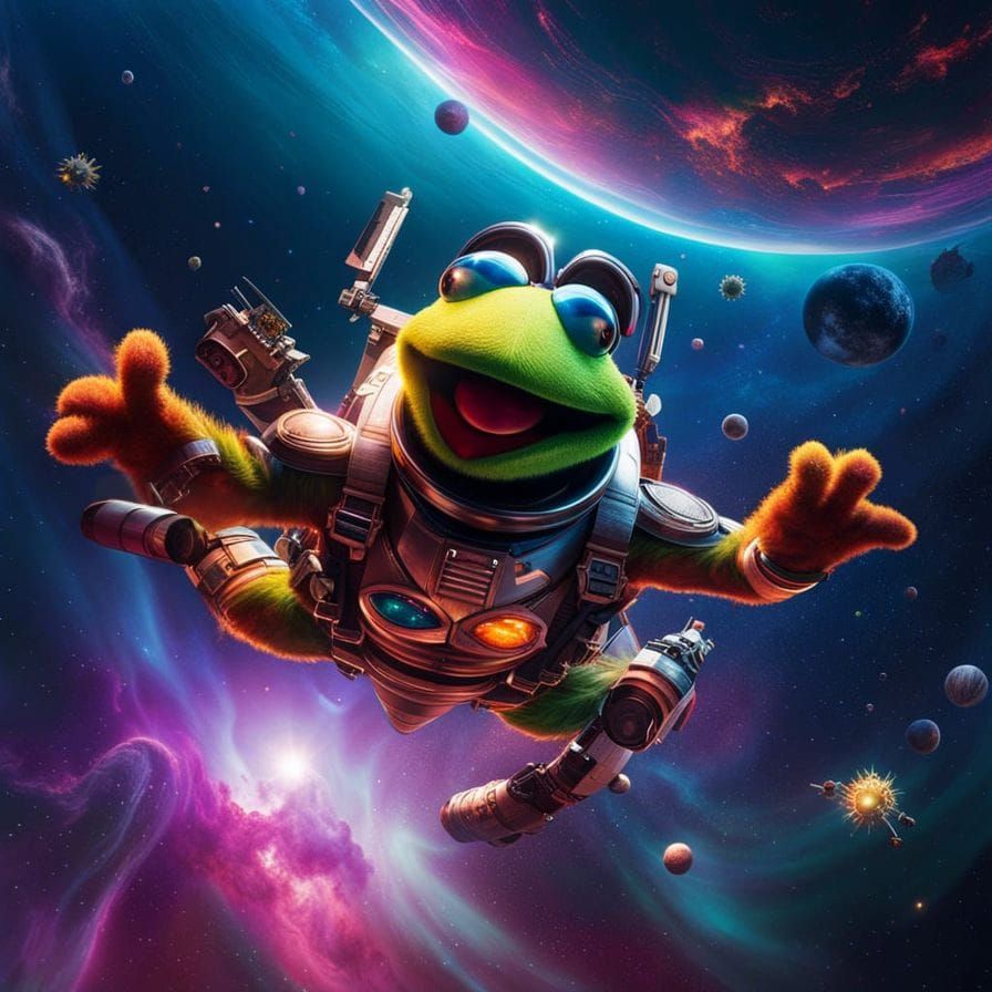 Cyborg Frankenkermit  by @El Nido