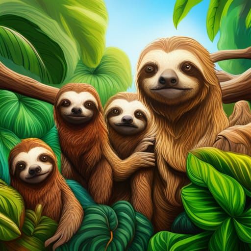 Sloths! - AI Generated Artwork - NightCafe Creator