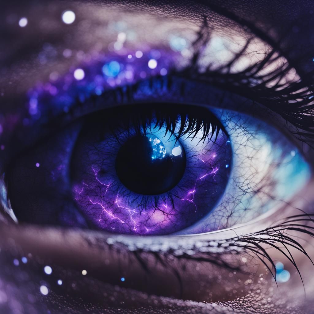 eye with a galaxtic thunderstorm inside - AI Generated Artwork ...