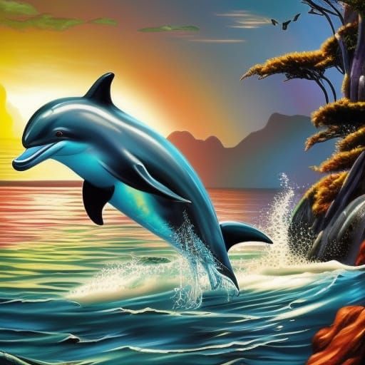 Dolphin Jumping Out of Water