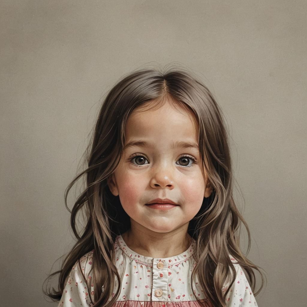 A 3-year-old little girl with long hair