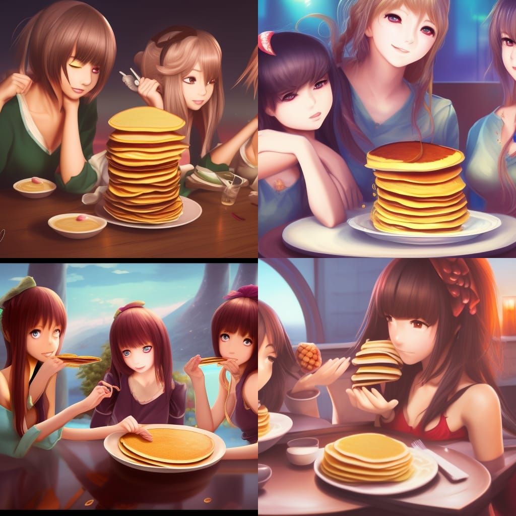 2736x1824px | free download | HD wallpaper: Anime, Original, Pancake, food,  food and drink, table, plate | Wallpaper Flare