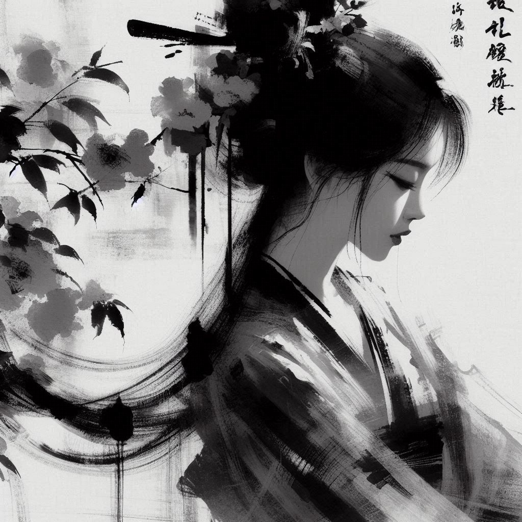 Charcoal drawing of a woman