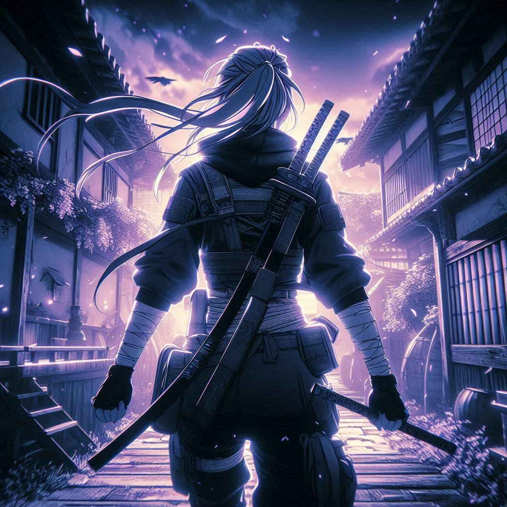Purple anime ninja