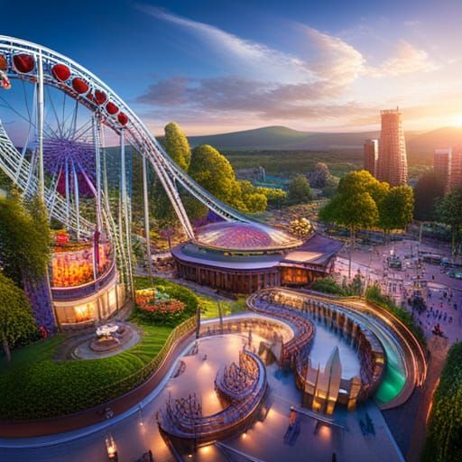 A wonderland amusement park, complete with a Cheshire cat ro...