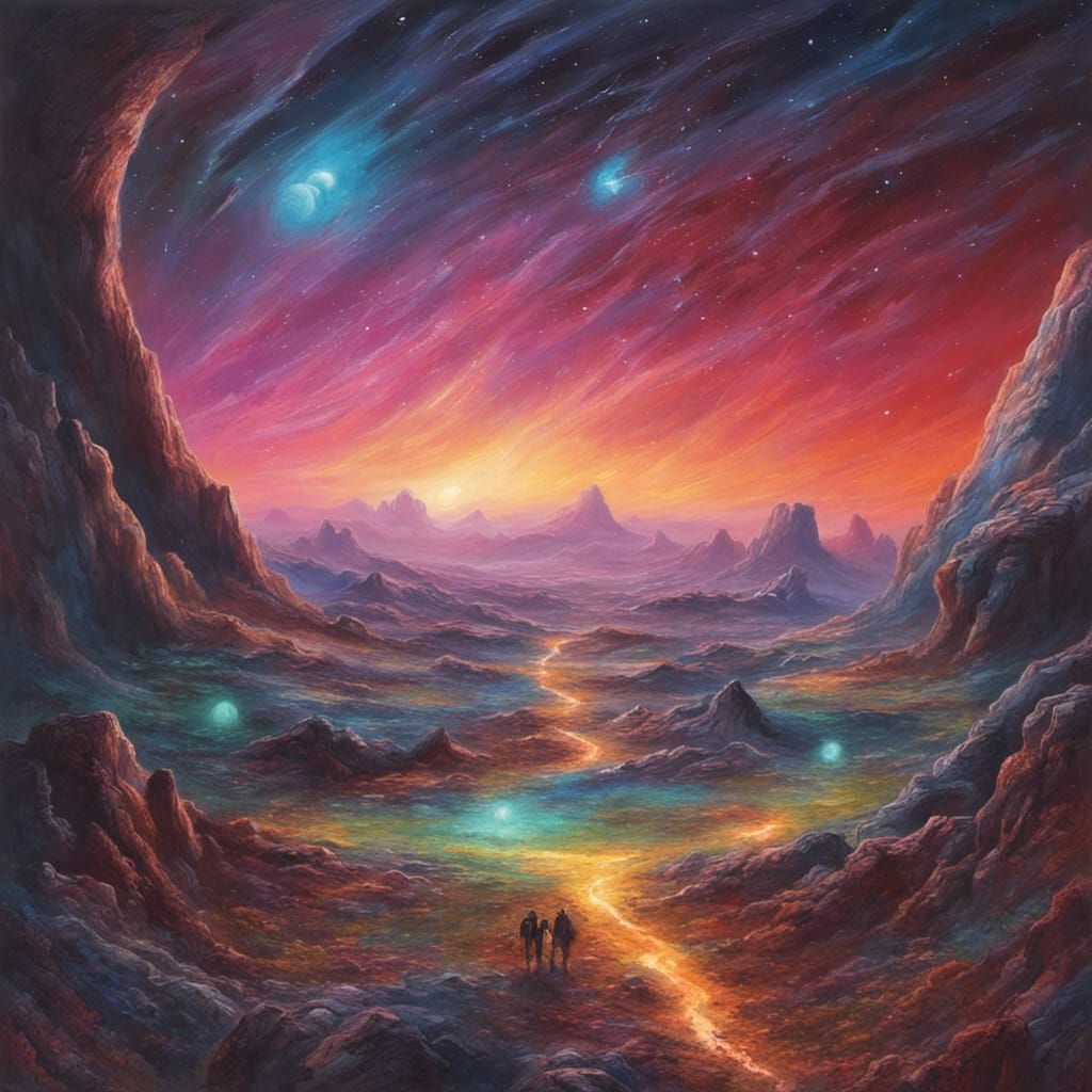 Alien Landscape Painting by Liz Baker - Pixels
