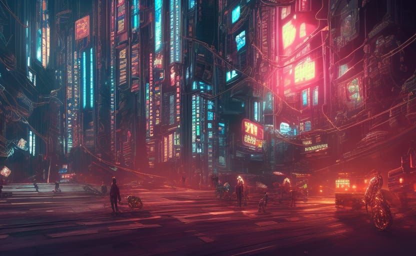 The Crazy Cyberpunk World - AI Generated Artwork - NightCafe Creator