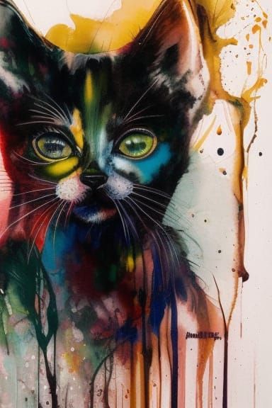 Inked art kitten - AI Generated Artwork - NightCafe Creator