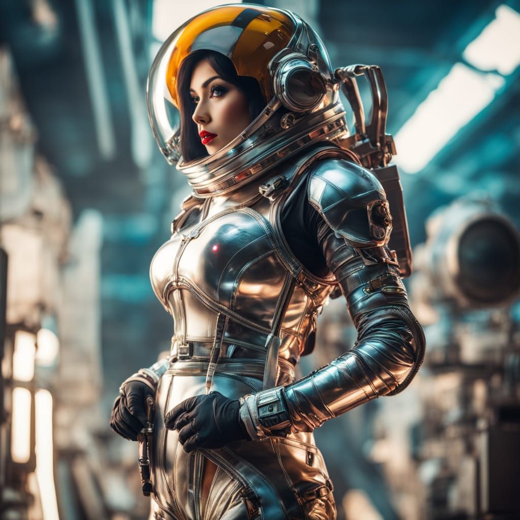 Spacesuited Pinup
