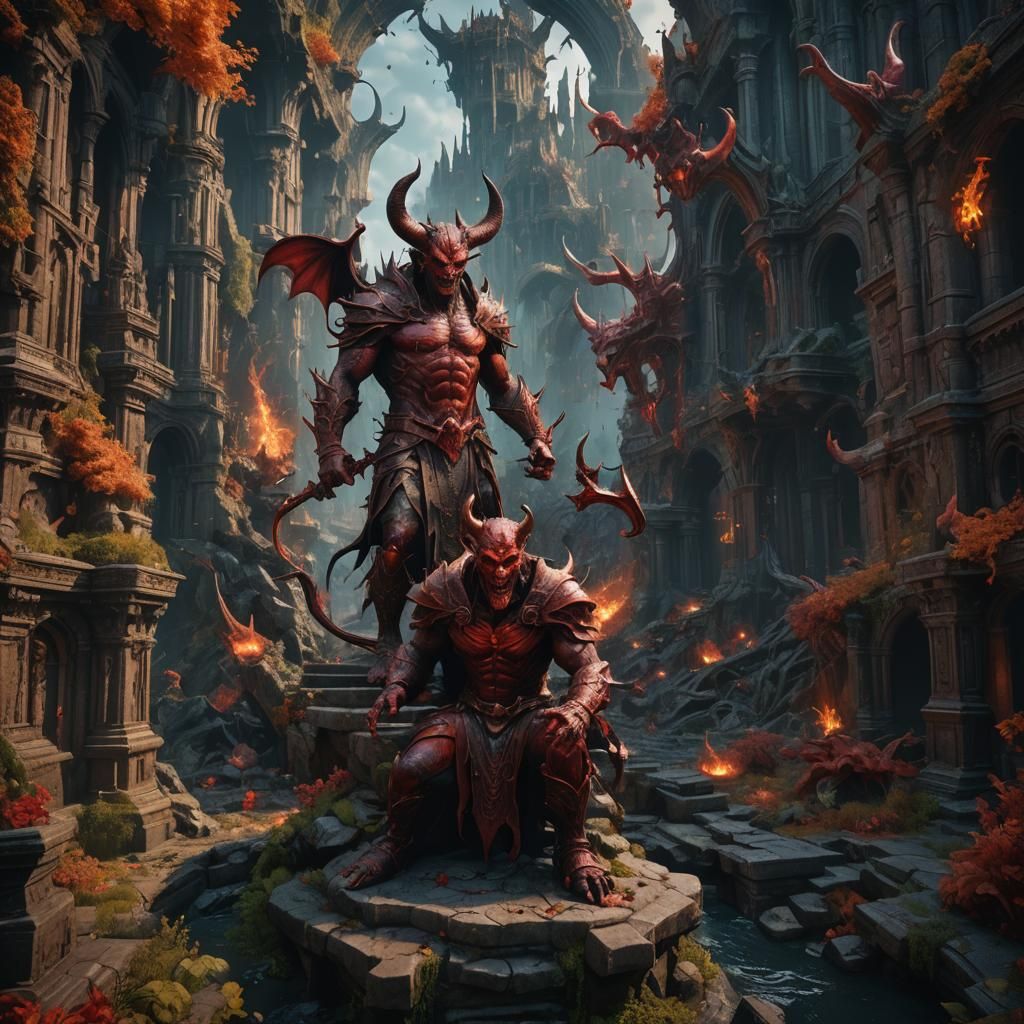 Detailed Devil Matte Painting in Fantasy Art Style