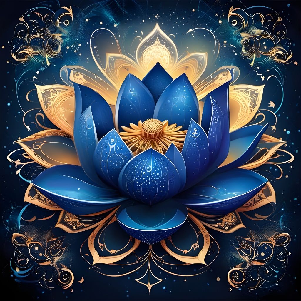 Blue Lotus Magic  by @Dark_AiArt
