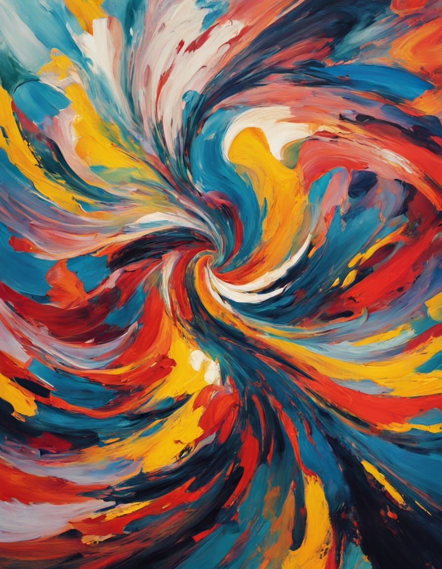 Vibrant Abstract Expressionism Masterpiece in Bright Sunny S...