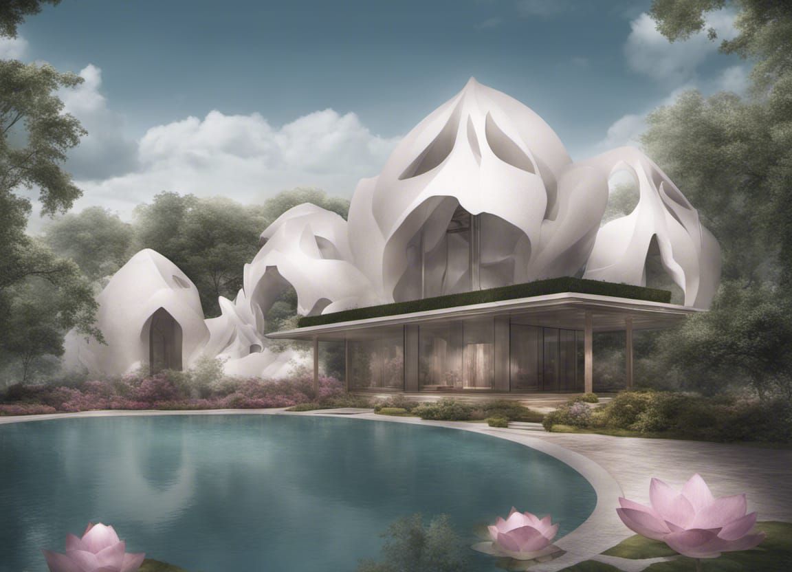 lotus flower resort;high-end resort hotel shaped like a lotus flower ...