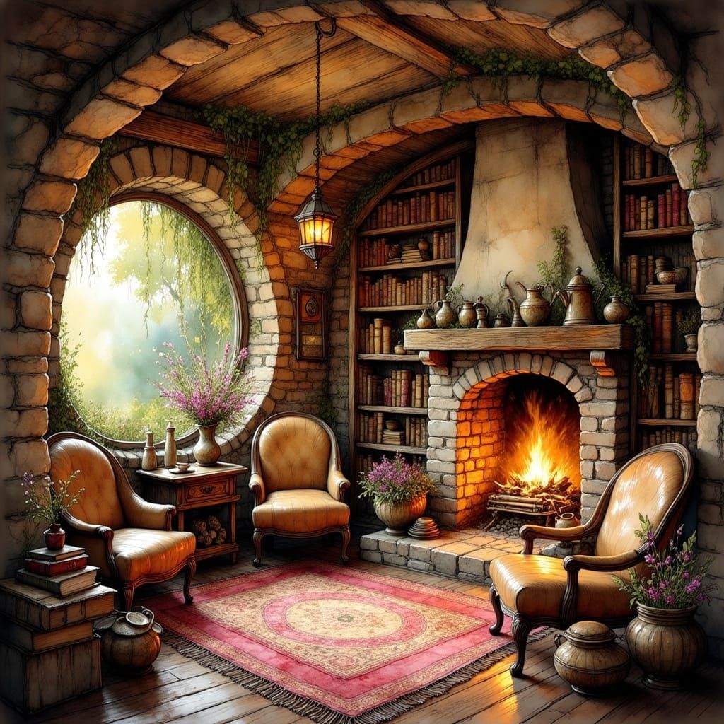 Hobbit Hole Coziness  by @ChronoScribe