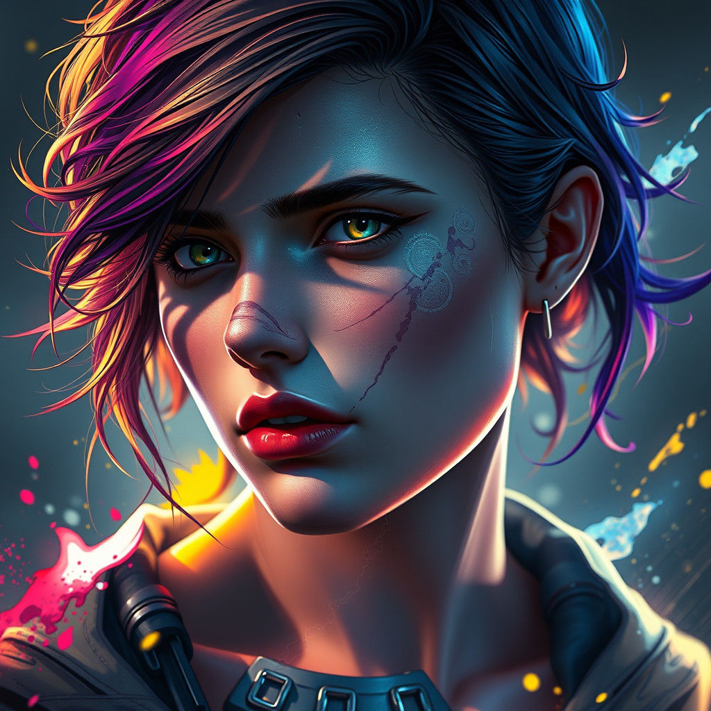 Detailed Portrait with Volumetric Lighting