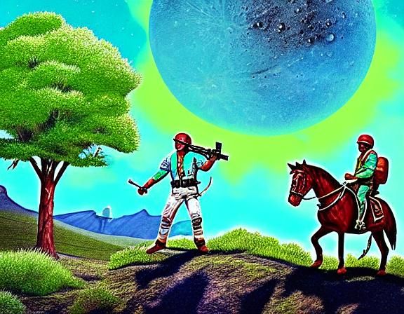 daryl and phillip farming with alonzo on the moon of a green...