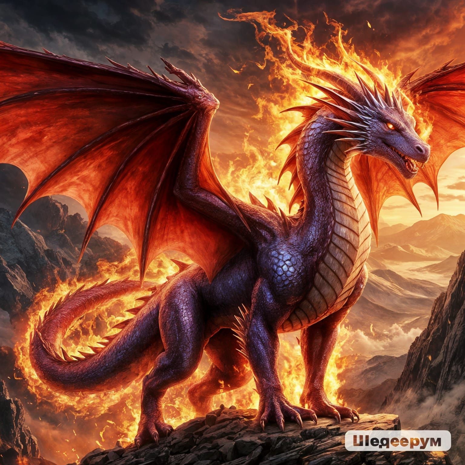 Dragon of Love, fire, water, earth and wind
