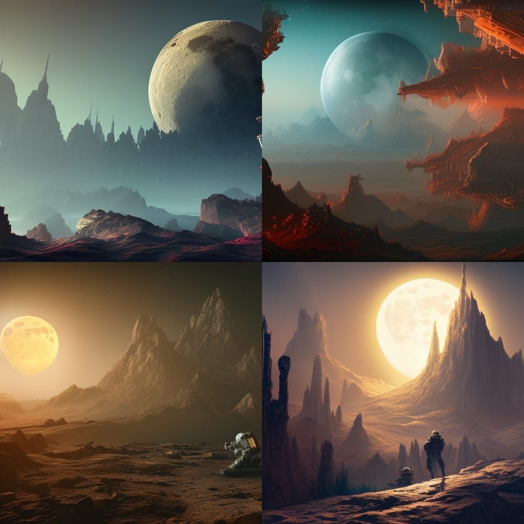 city on the moon - AI Generated Artwork - NightCafe Creator