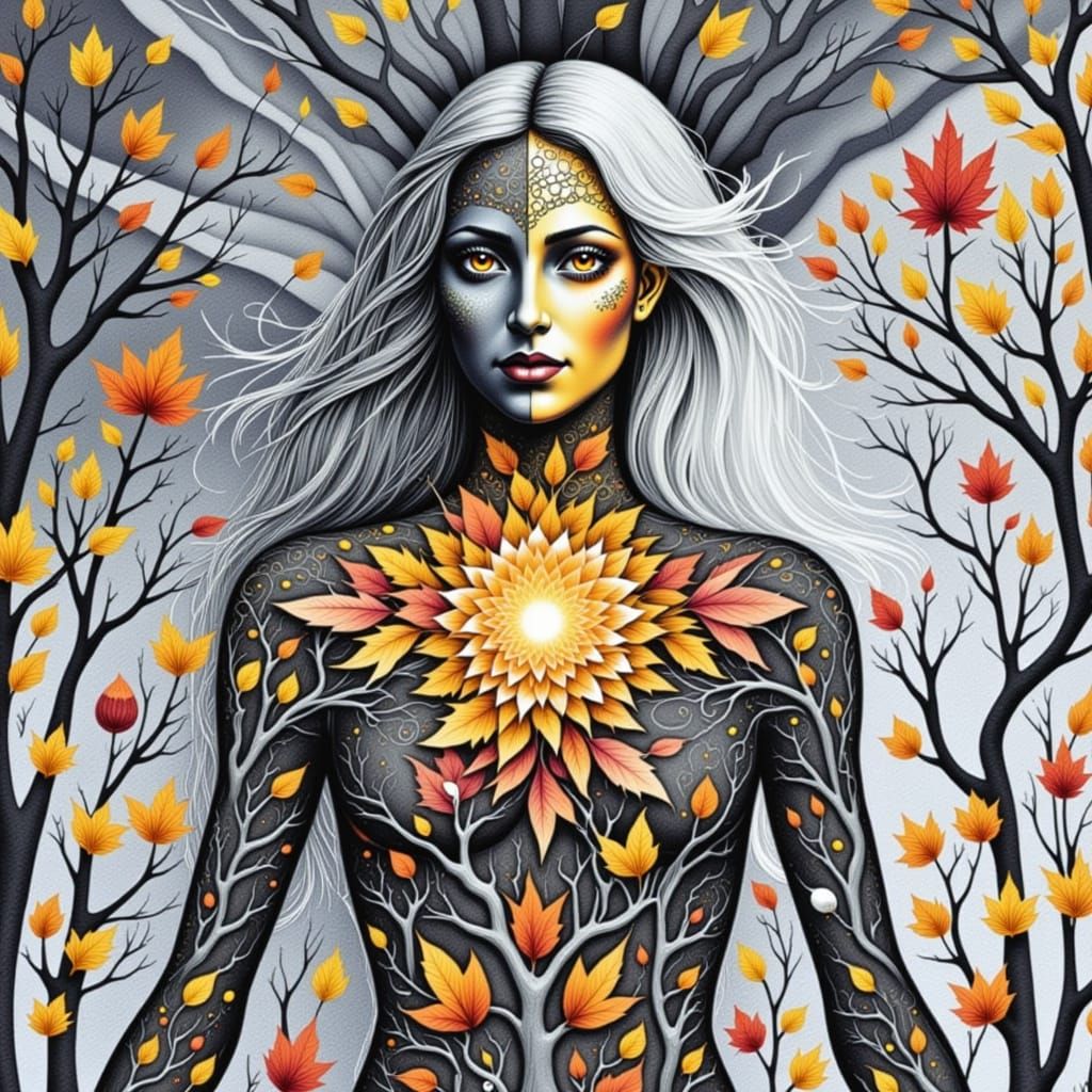 <lora:Autumn -O- Ween:1.0> Halloween fairy  in autumn environment environment