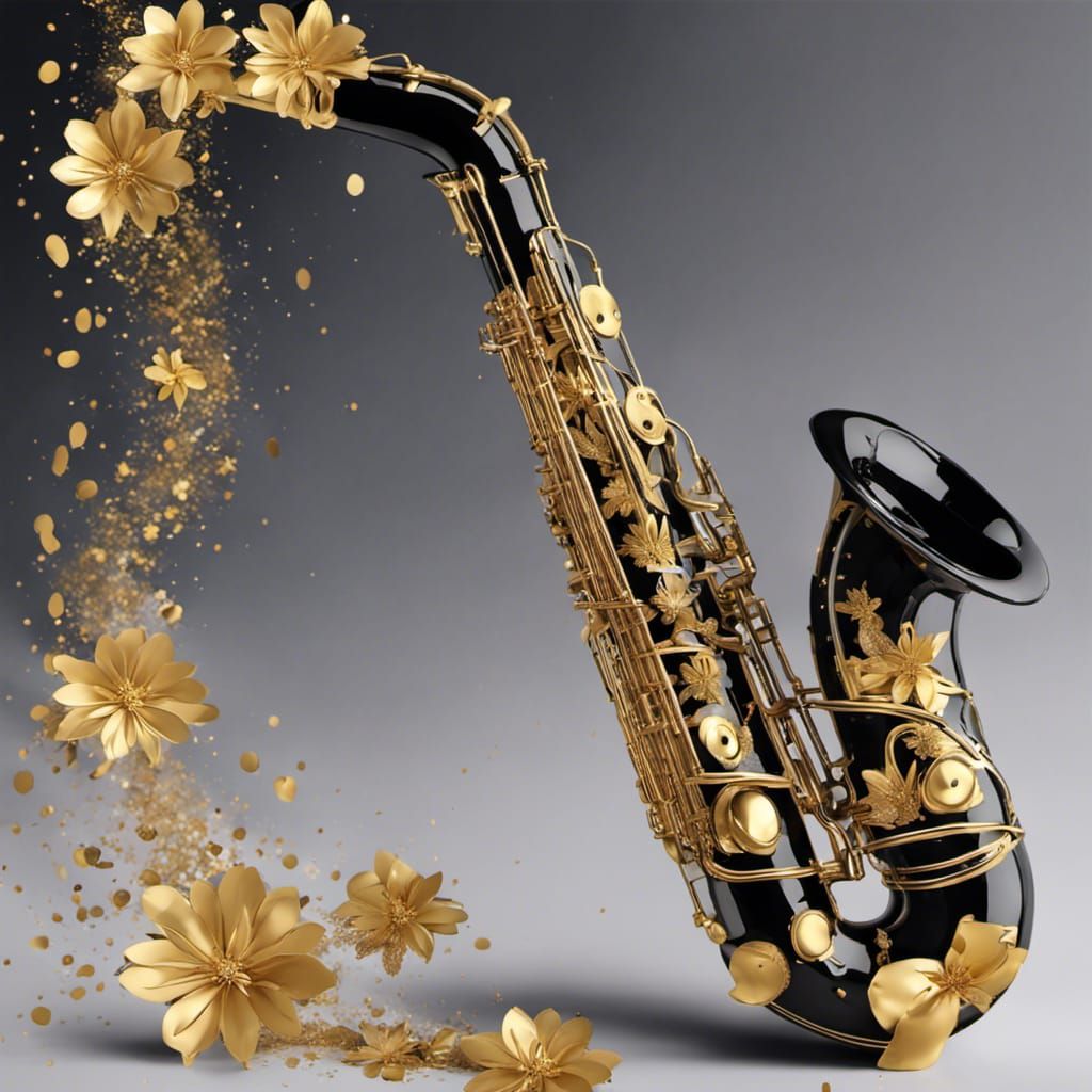 saxophone and flowers AI Generated Artwork NightCafe Creator