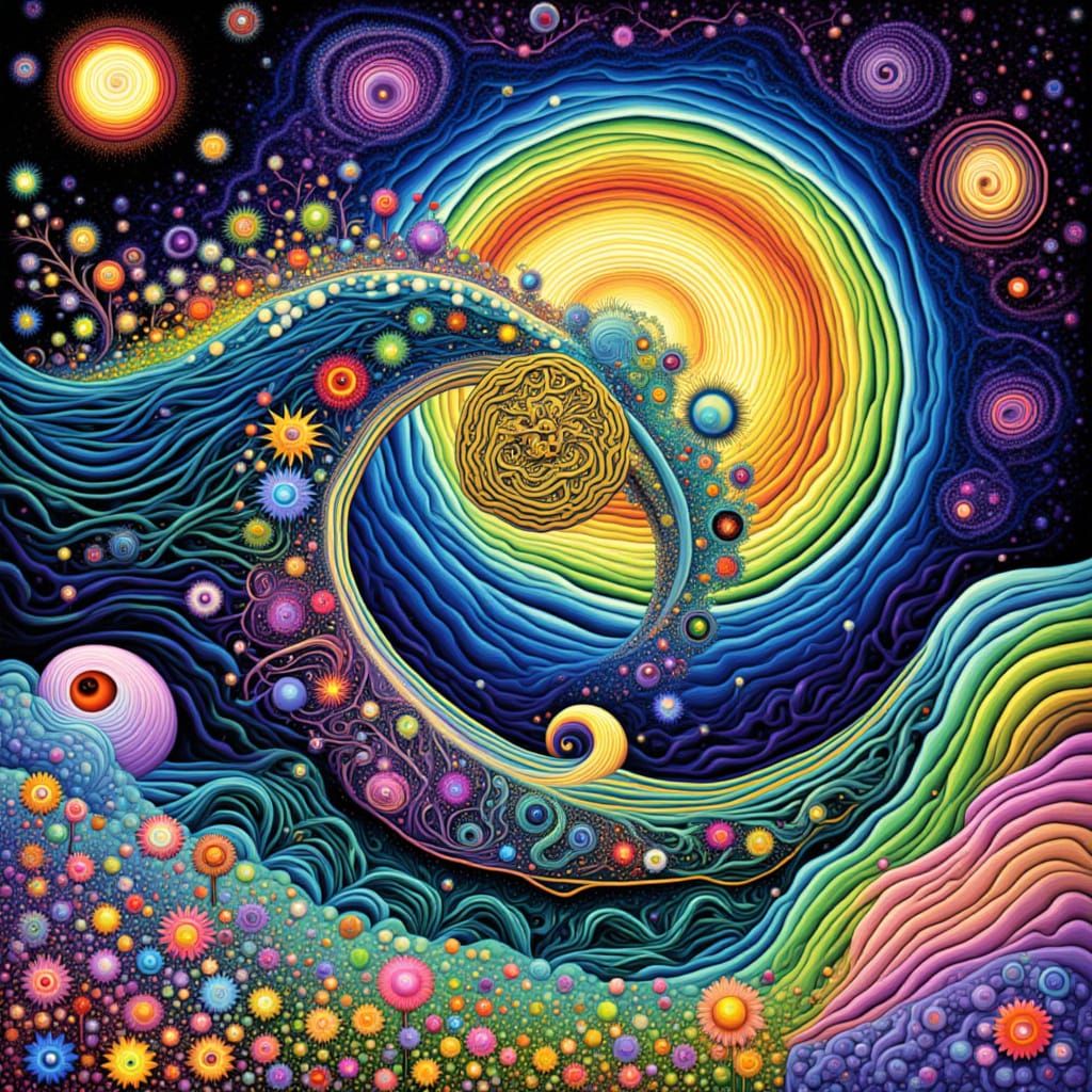 <lora:Linavarius:1.0> SOUND WAVES SPRECHSTUNGSCHWARK UPON THE INFINITE SKY OF BOUGAINVILLEA GLADIOLUS WATERLILY HYBRIDS UNDER THE TURTLE MOO...