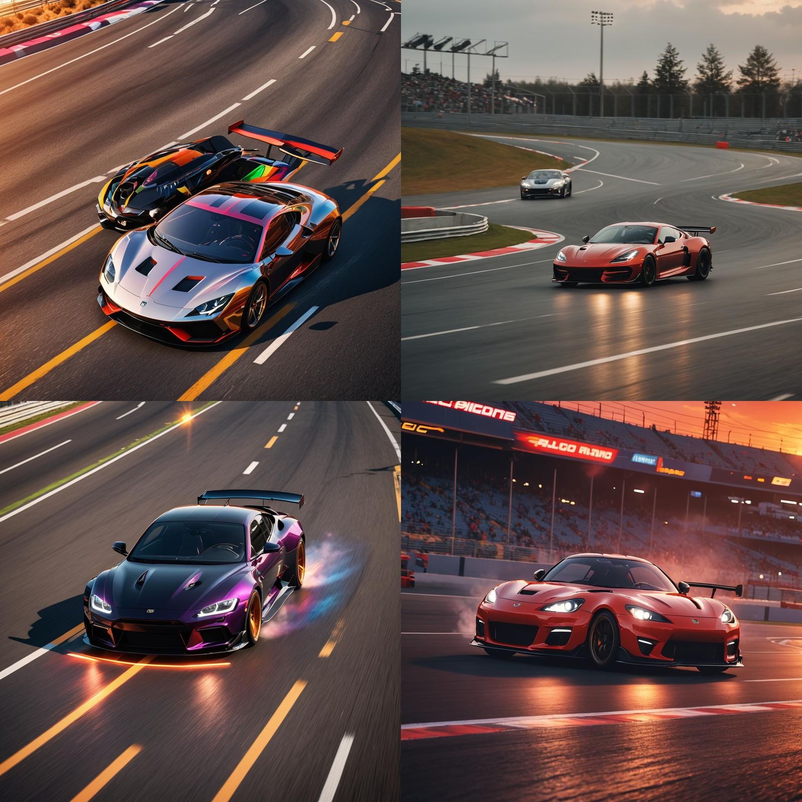 Eye-Catching Sports Car on Racetrack