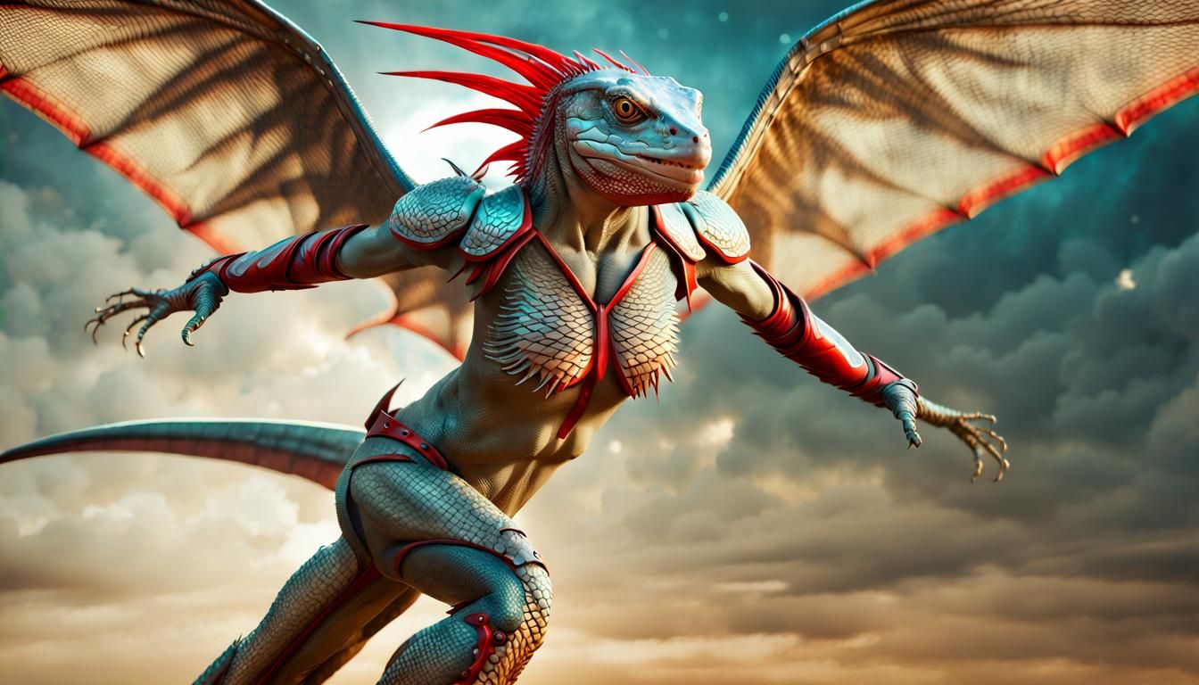 Lizard-human hybrid angel