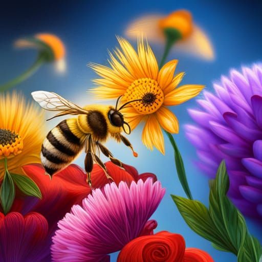 bees  by @very old cat