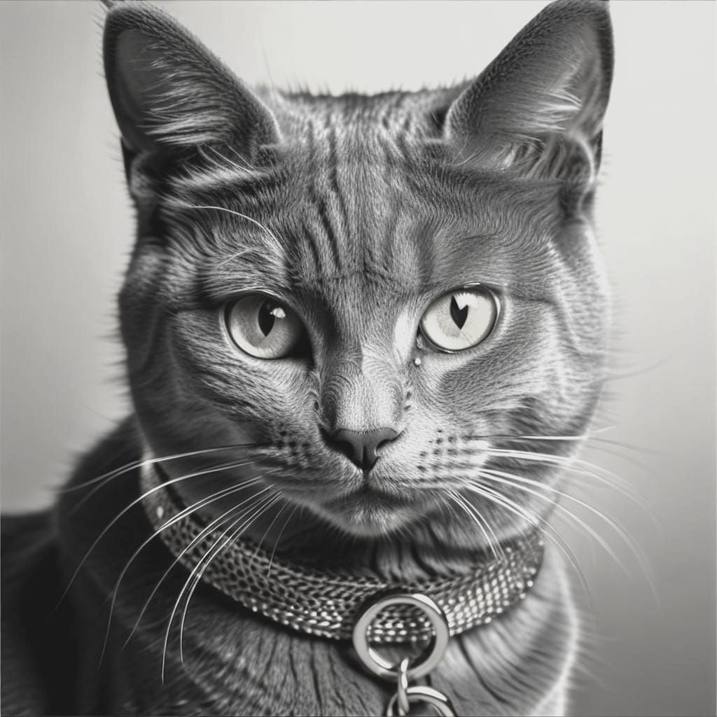 Beautiful Soft Grey Cat with Golden Eyes