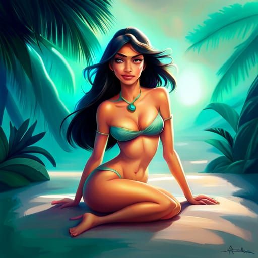 Insanely detailed Full-body color portrait of gorgeous princ...