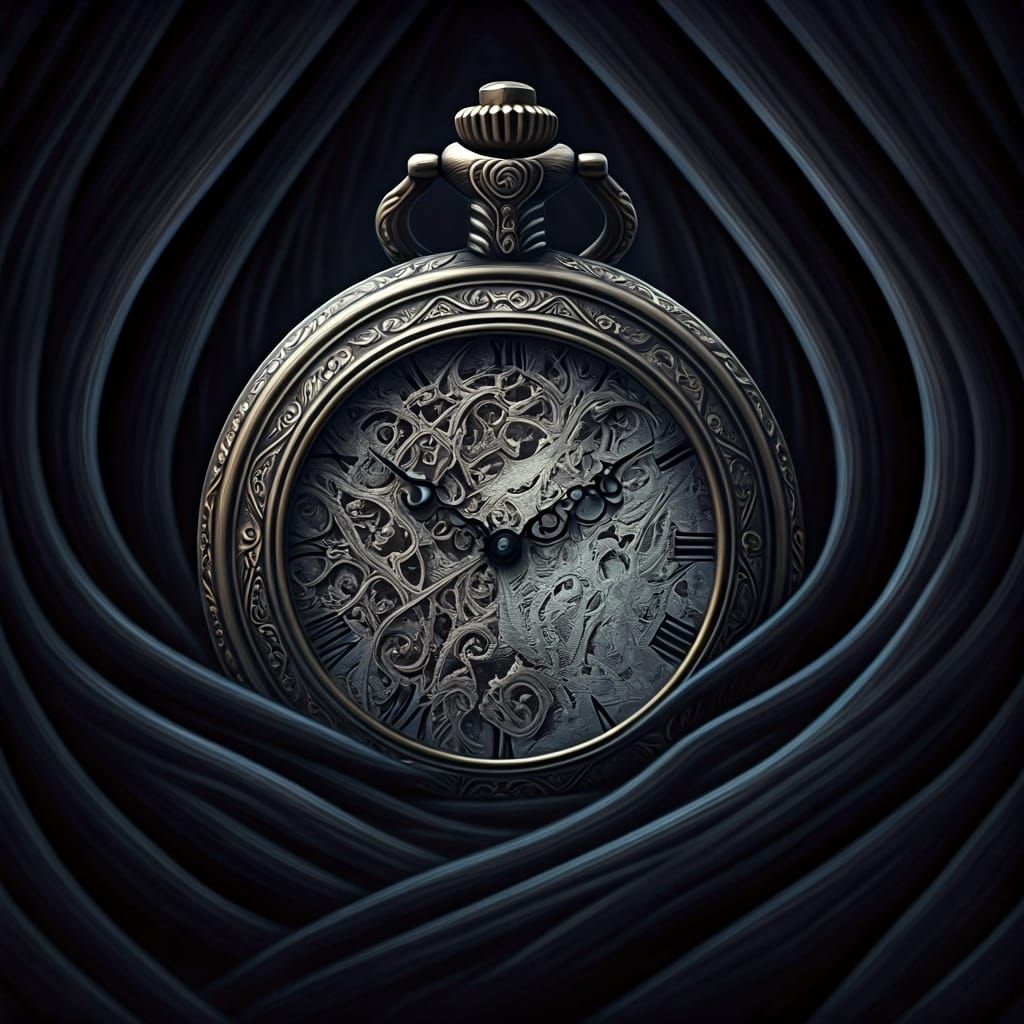 Time Stop Watch An old pocket watch whose hands only move in the dark../ drow style dnd, underdark