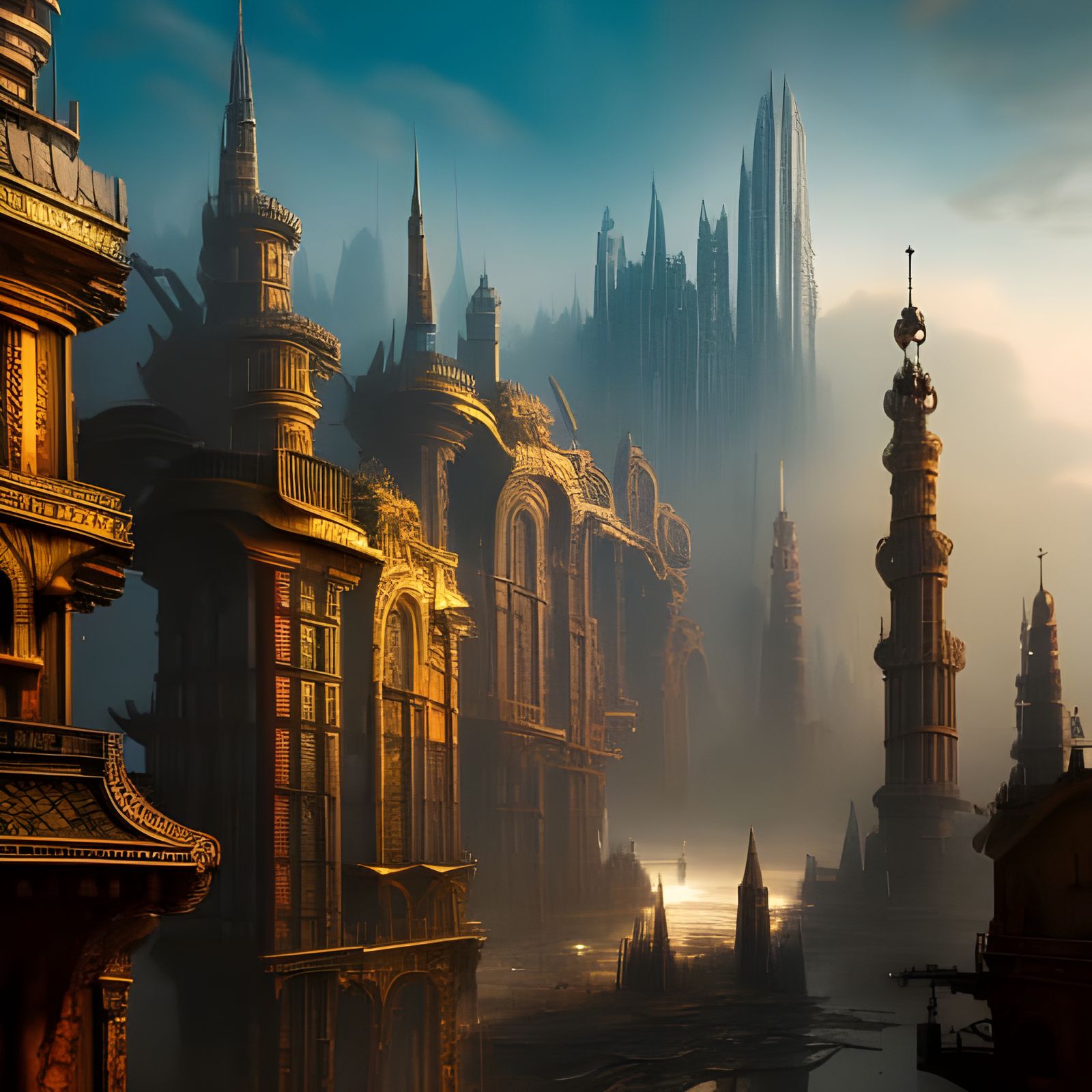 Futuristic city waterfront 2