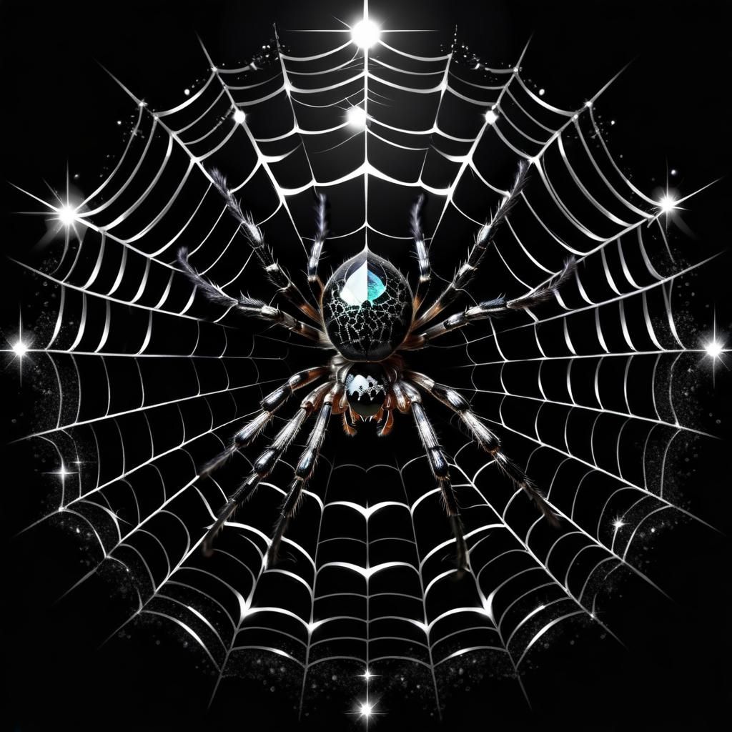 Spider and her sparkly web   by @Intensity Alexander