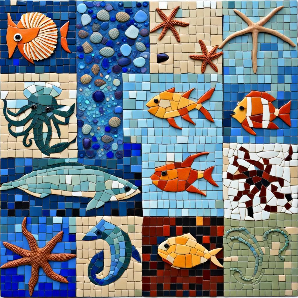 marine life mosaic