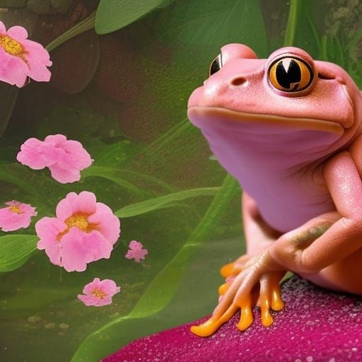 a pink frog  Stable Diffusion