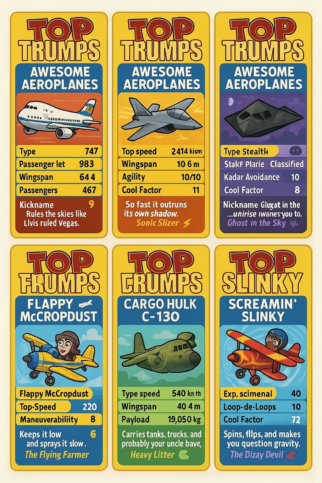 UK Top Trumps Aeroplane ✈️ Edition.    We had various ones I...