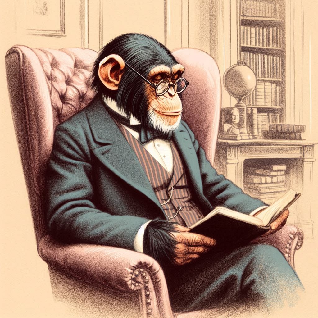 Dr. C. Panzee in his study