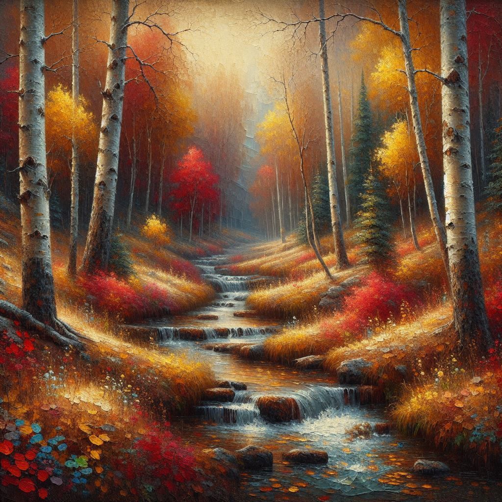 Oil Painting of Autumn Trees 6