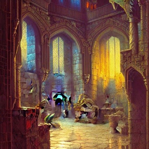 Interior of a Castle by Greg Rutkowski Dan Mumford James Gur...