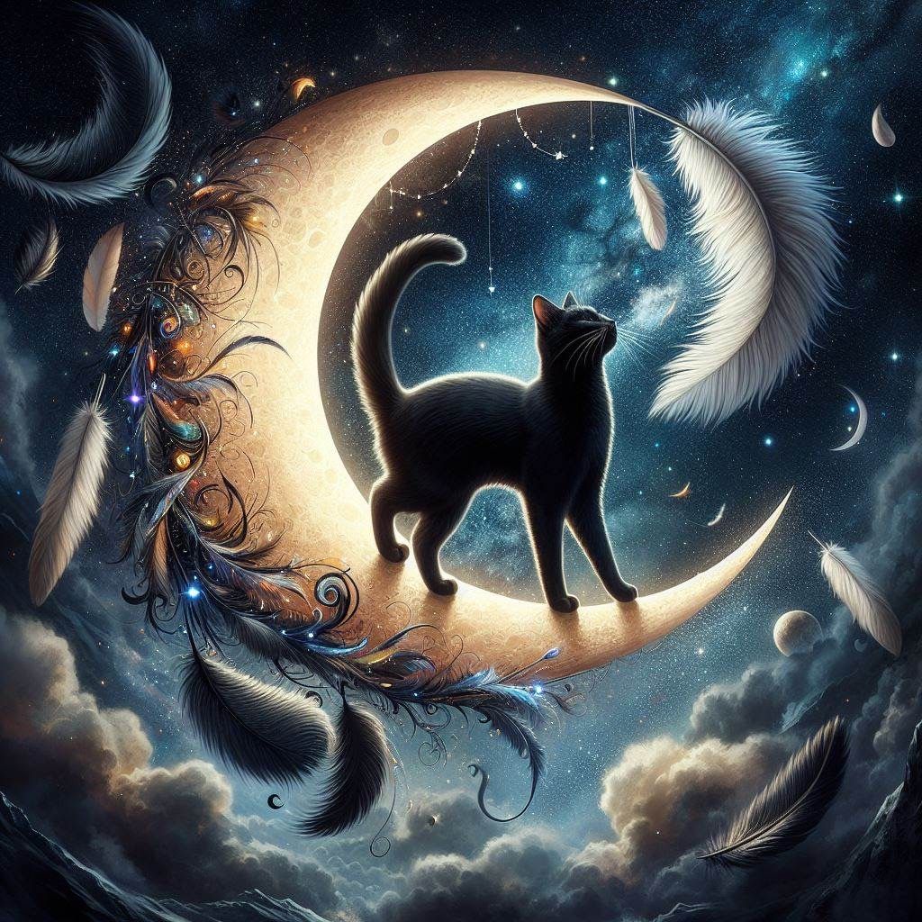The Cat in the Crescent Moon, a series ๐โโฌ๐