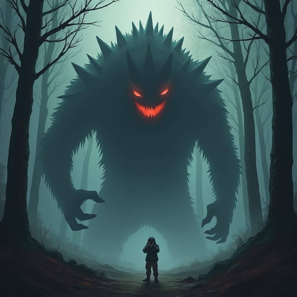 Terrifying Forest Monster with Ominous Colors, Dark Fantasy ...