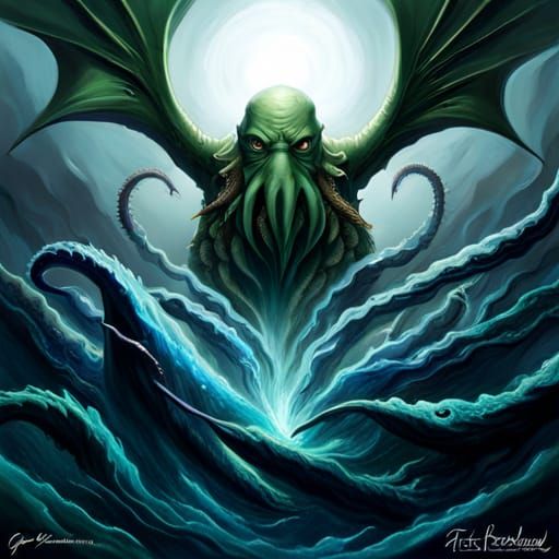 Lovecraftian elder god Cthulhu - AI Generated Artwork - NightCafe Creator