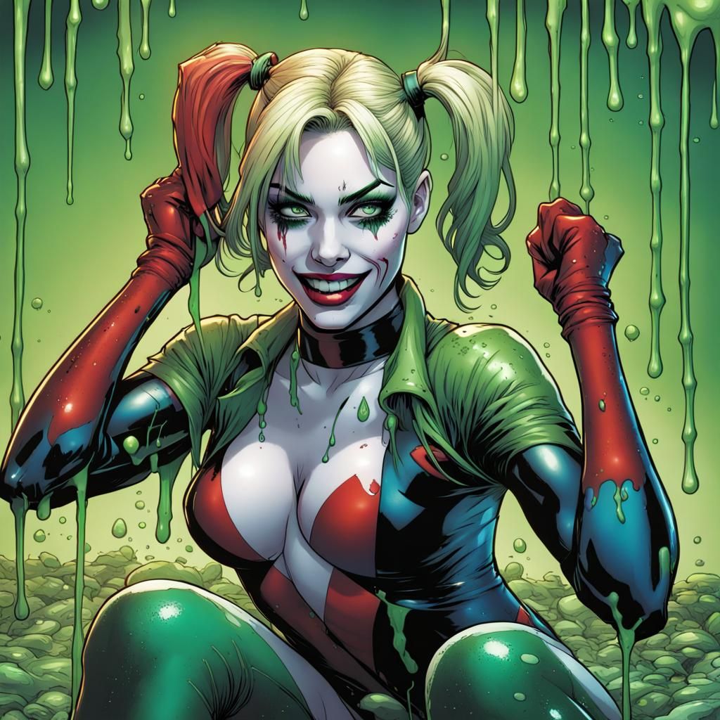 Harley Quinn covered in Acid 4 AI Generated Artwork NightCafe Creator