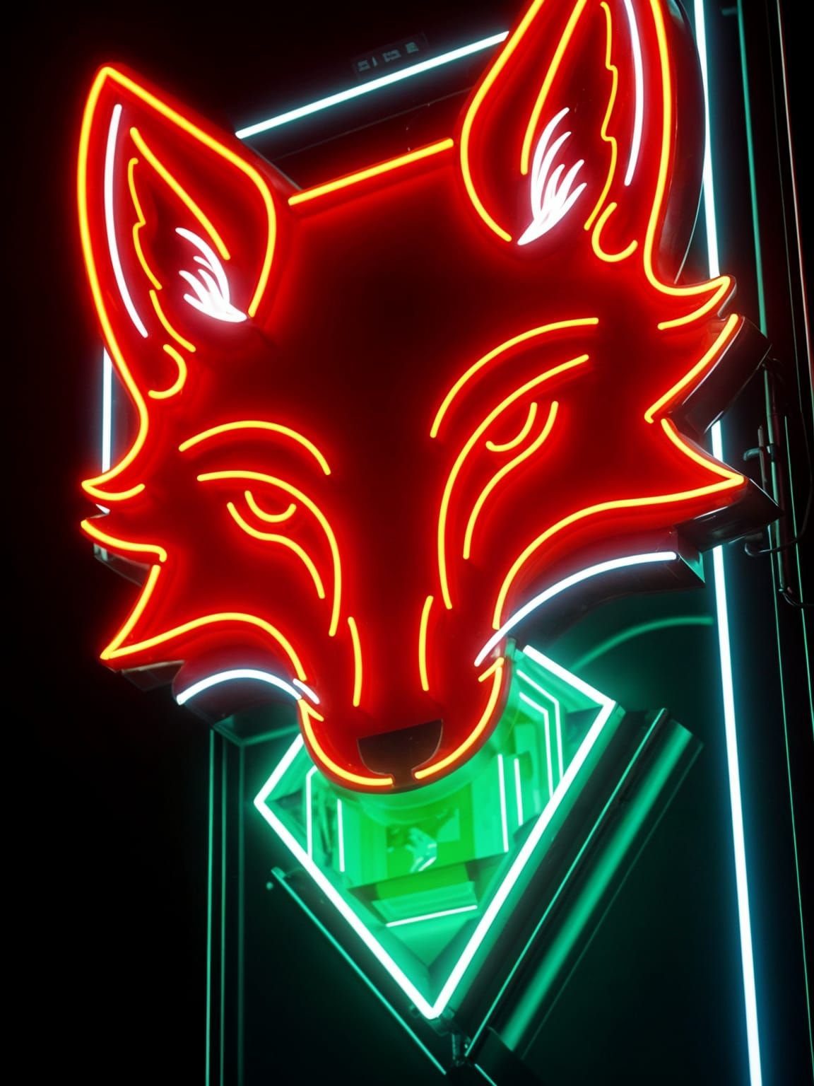 Fox & Emerald Neon Light Sign  by @TC