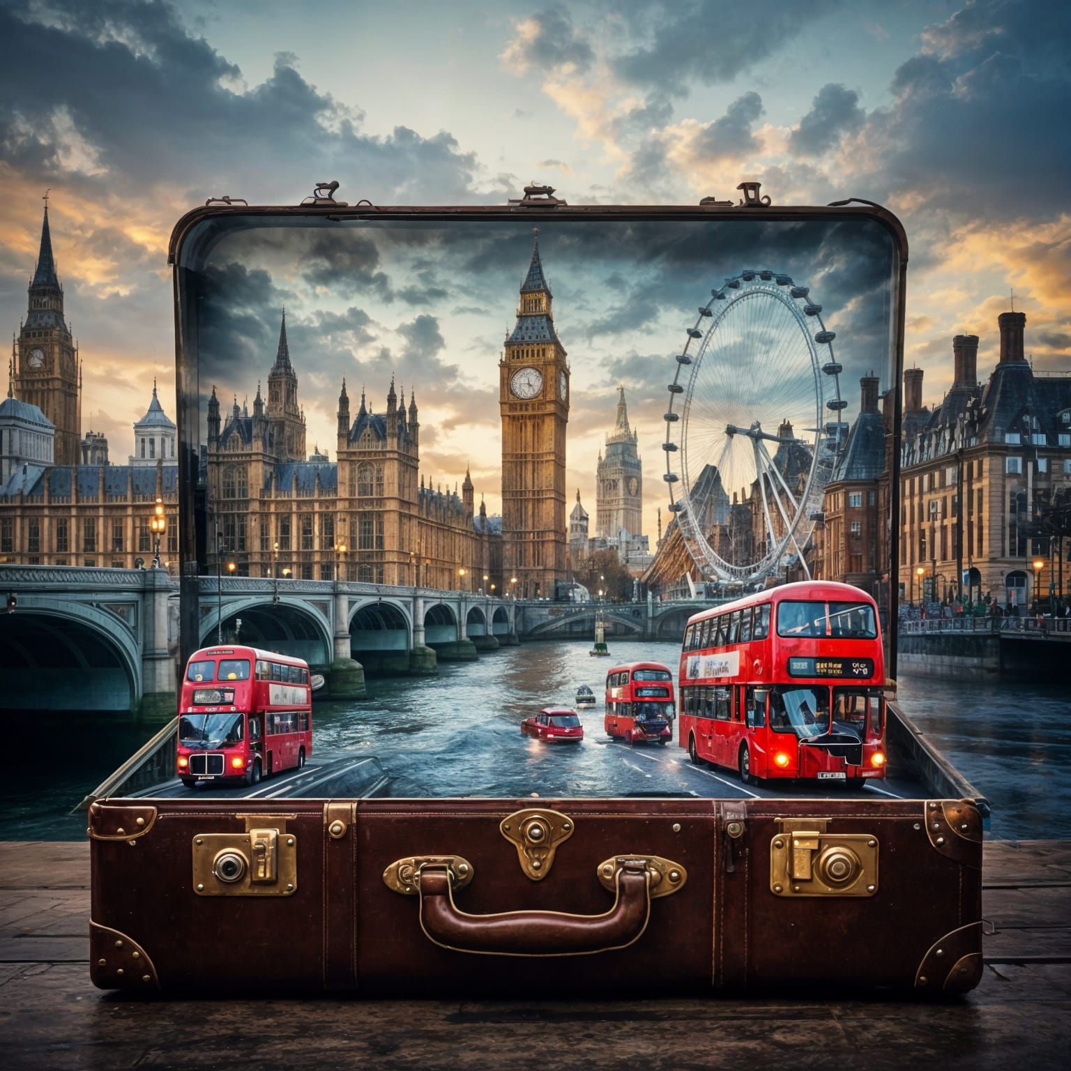 London in a Suitcase: Double Exposure Cityscape