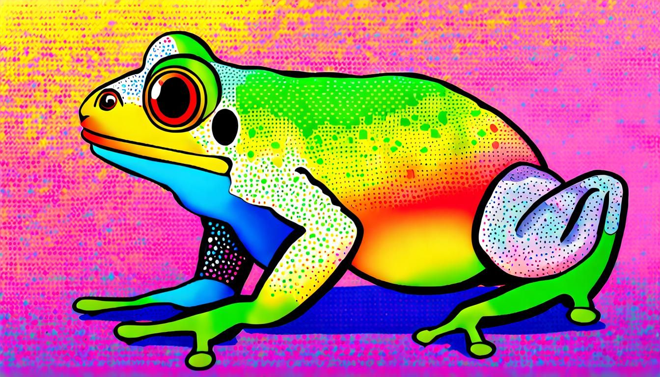 A Frogs Guide To Life , A Comic About A Funny Rainbow Frog In The Style 