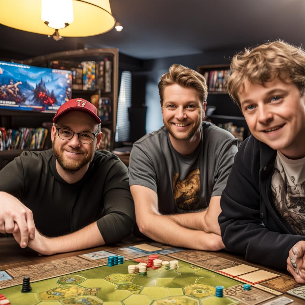 Tabletop board games with the boys AI Generated Artwork NightCafe