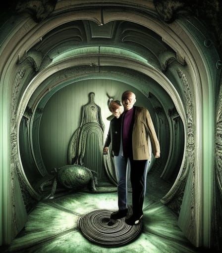 Surreal Worm in Funhouse: Dreamlike Stopmotion Photograph